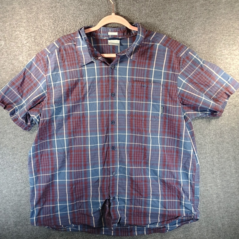 Columbia Boulder Ridge Classic Short Sleeve‎ Button Up Casual Shirt Mens XXL 2XL